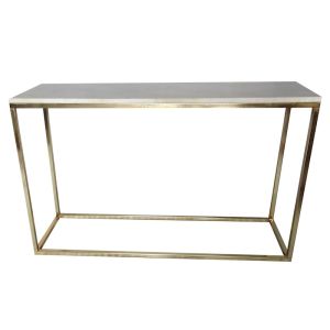 Agni Console Table | Marble Top with Gold Legs