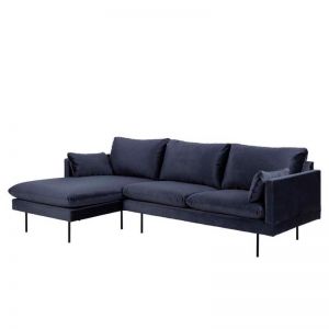AKEMI 2 Seater Sofa with Left Chaise - Blue