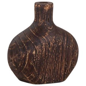Akona Carved Black Teak Root Vase | 13x30cm | Schots