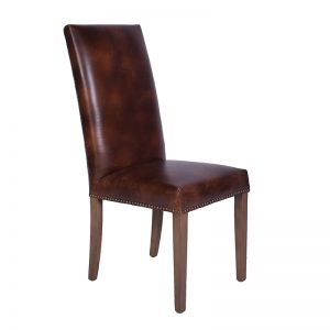 Alfred High Back Leather Dining Chair Briarsmoke