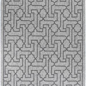 Alfresco Geometric Flatweave Rug | Charcoal | By Wild Yarn