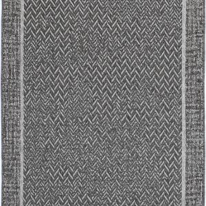 Alfresco Herringbone Flatweave Rug | Charcoal | By Wild Yarn