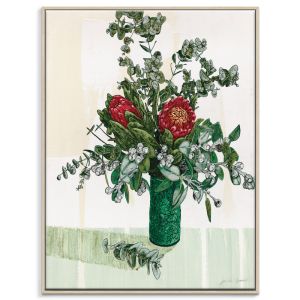 Allure Native Floral in Green Flannel Flower Vase | Julie Lynch | Prints or Canvas by Artist Lane