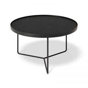 Alora Medium Coffee Table | Black Stained American Ash with Black Legs