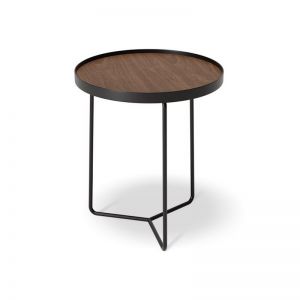 Alora Side Table | American Walnut with Black Legs