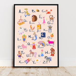 Alphabet Pink | Unframed Art Print by Magdalena Holland