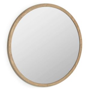 Alum Round Wall Mirror | 100cm | Solid Mindi Wood