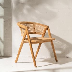 Amalia Rattan Rounded Dining Chair - Natural