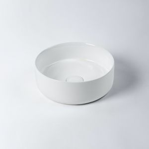 Amaroo Circle Mini Basin I Gloss White | by Eight Quarters