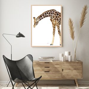 Amber the Giraffe Fine Art Print | by Pick a Pear | Framed