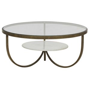 Amelie Curve Coffee Table | Antique Brass
