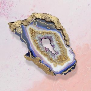 Amethyst Torus Geode | Freeform Purple and Gold Commission Original Artwork by Antuanelle