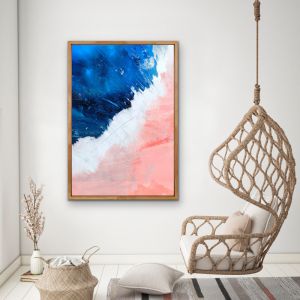 An Awesome Wave | Abstract Blue & Pink Print
