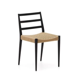 Analy Paper Rope Dining Chair | Natural & Black