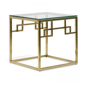 Anderson Side Table - Glass Top | Brushed Gold Base | Interior Secrets