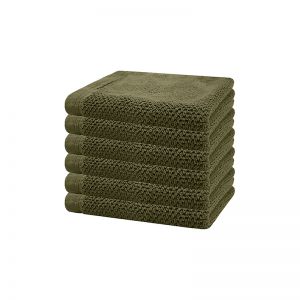Angove 6pack Face Washer 33x33cm Olive