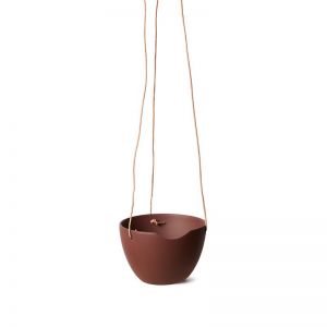 Anne Black CUT ceramic hanging pot | Red Brown