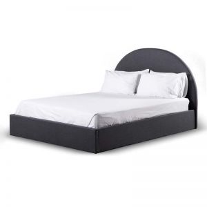 Antonia Fabric Queen Sized Bed Frame - Charcoal Grey with Storage