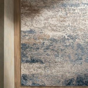Ardennes Canyon Distressed Rug | Blue, Beige, Ivory