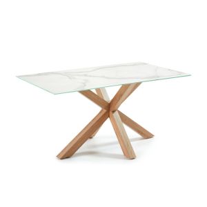 Argo Dining Table | 160 x 90cm | Ceramic Table Top | Natural Legs
