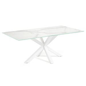 Argo Dining Table | 160 x 90cm | Ceramic Table Top | White Legs
