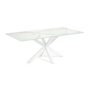 Argo Dining Table | 180 x 100cm | Ceramic Table Top | White Legs