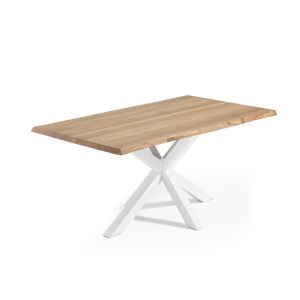Argo Dining Table | 180 x 100cm | Oak Veneer | White Legs