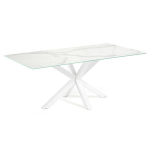 Argo Dining Table | 200 x 100cm | Ceramic Table Top | White Legs