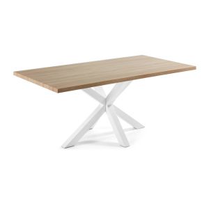 Argo Dining Table | 200 x 100cm | Natural Melamine Table Top | White Legs