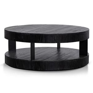 Arisha 100cm Round Coffee Table | Full Black