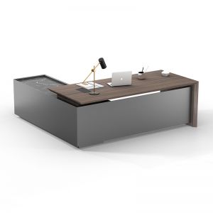 Armando Executive Desk | 220cm Right Return | Hazelnut / Brown