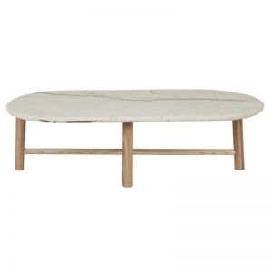 Artie Oval Marble Coffee Table | Brown Vein Marble / Ash | Pre Order