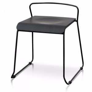 Arturo Wooden Seat Low Stool | Black | 45cm