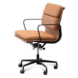 Ashton Low Back Office Chair | Saddle Tan in Black Frame