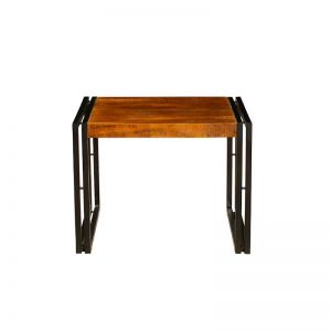 Astra Small Wooden Coffee Table | Natural & Black | 60cm
