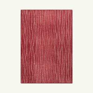 Atlas Red Washable Chenille Area Rug