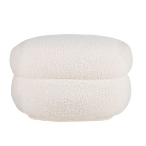 Aurora Foot Stool | Off White Shearling