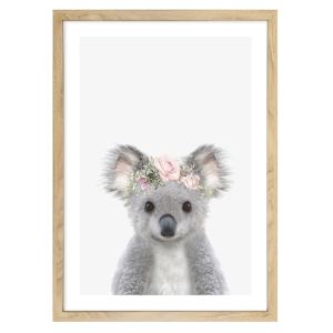 Australian Koala Rose Crown | Art Print by Arty Bub