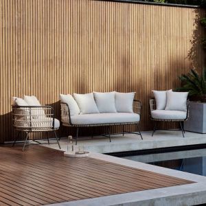 B2C Furniture | Arden 3PCE Bamboo Wicker Outdoor Lounge Set