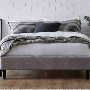 B2C Furniture | Cannes Double Upholstered Bed Base | Grey