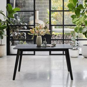B2C Furniture | Cannes Hardwood Dining Table | Black | 1400mm