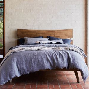 B2C Furniture | Cruz Hardwood Queen Size Bed Frame | Rustic Walnut