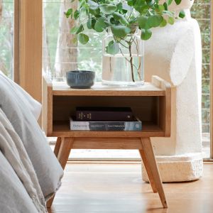 B2C Furniture | Finn Bedside Table | Natural Hardwood
