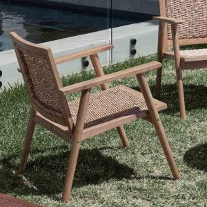 B2C Furniture | Manado Acacia & Wicker Outdoor Armchair