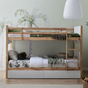 B2C Furniture | Myer King Single Bunk Bed with Storage | Hardwood Frame