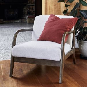B2C Furniture | Paris Beige Occasional Chair | Rustic Walnut | Hardwood Frame