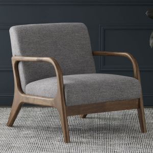 B2C Furniture | Paris Grey Occasional Chair | Rustic Walnut | Hardwood Frame