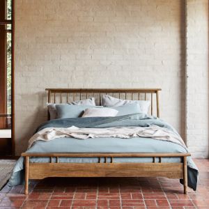 B2C Furniture | Rome Hardwood Bed Frame | Rustic Walnut
