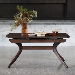 B2C Furniture | Villa Hardwood Extendable Dining Table | Rectangle | Arabica Walnut