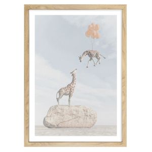 Baby Giraffe and Balloons | Art Print By Arty Bub
